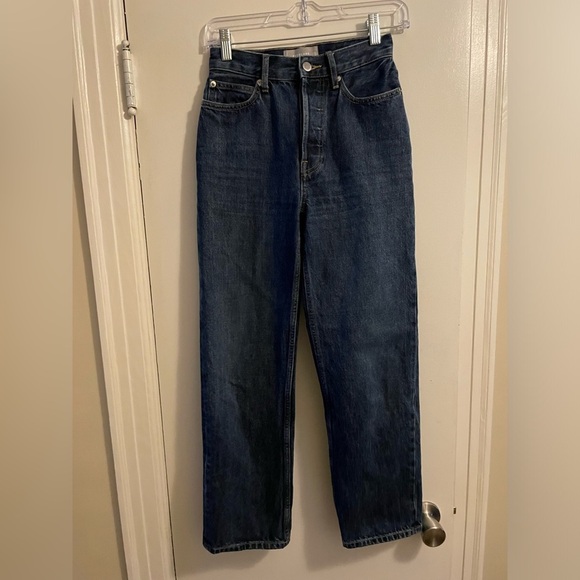 Everlane The 90’s Way High Jeans Vintage Indigo Button Fly Size 23 Regul… - Picture 2 of 15